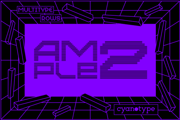 Pixel Display Font MultiType Rows Ample 2 for Crafts