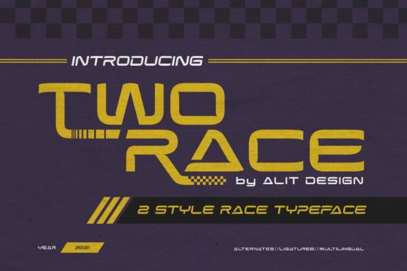 Two Race: A Cool Squared Display Font for Editorial Projects