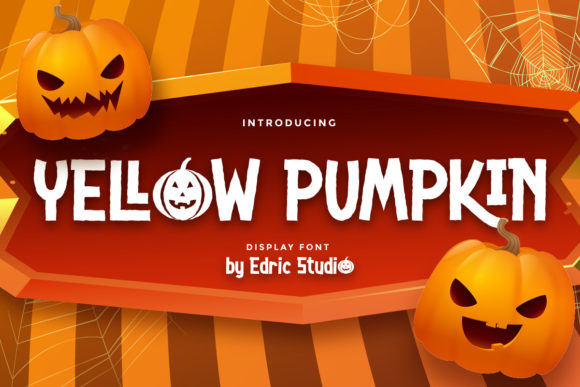 Yellow Pumpkin Font for Spooky Website Headlines